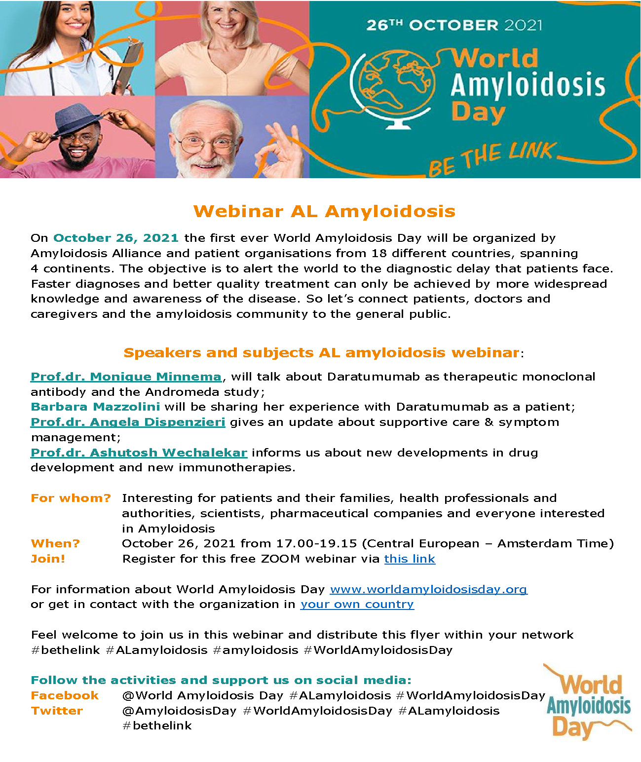 Webinar AL Amiloidose no Dia Mundial da Amiloidose